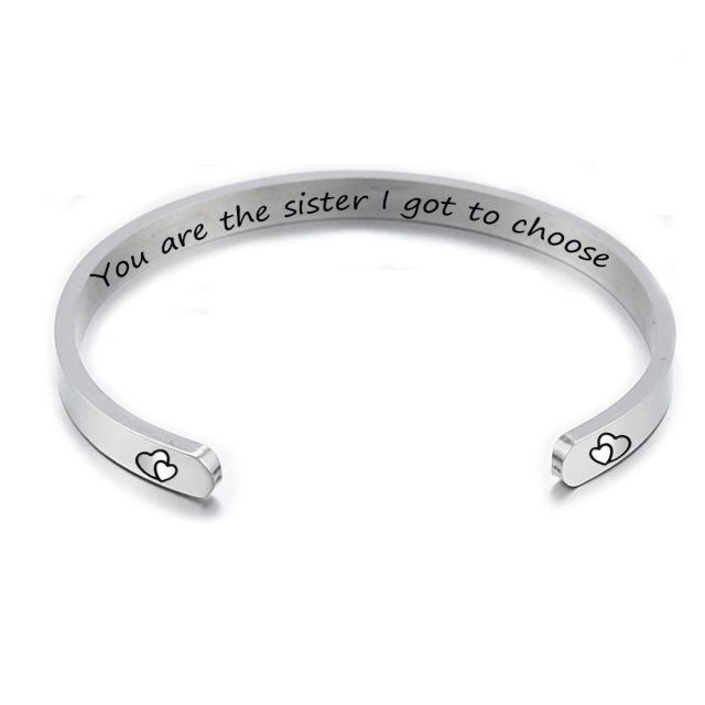 Brățară din oțel titan Brățară cu frază personalizată Brățară sculptată Zi de naștere Absolvire Cadou prietenie Suvenir pentru femei