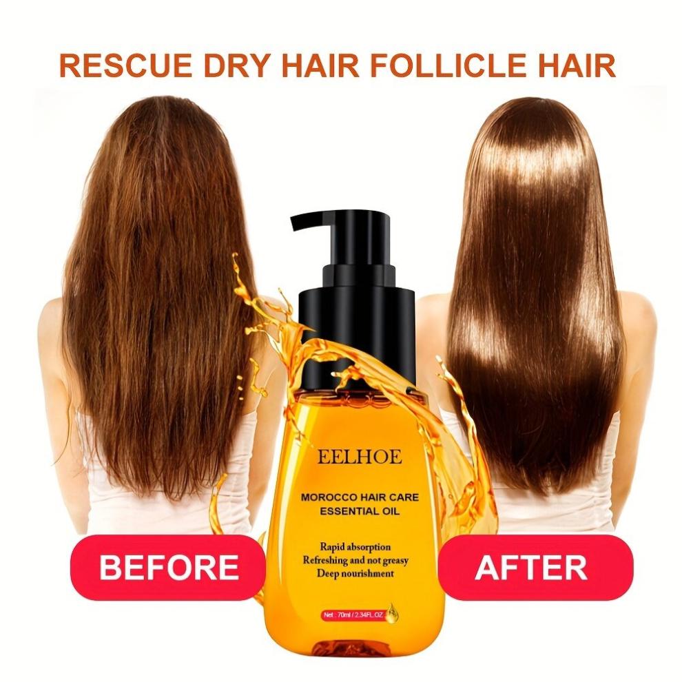 Anti-Frizz Hair Serum Hair Care Essential Morocco Silky Shine Hair Care Serum for the Repair of Damaged Dry Hair
