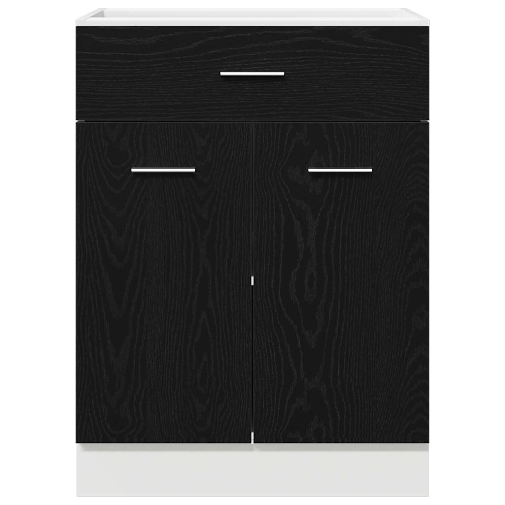 Hanging Cabinet with Shelf Black Oak Effect 60 x 46 x 81.5 cm