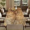 2D printed soft and fashionable wood-grain tablecloth, machine washable and easy to clean