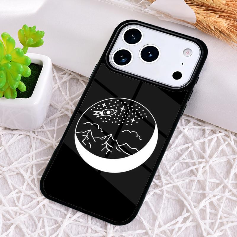 Landscape Mountain Night Sky Phone Case for iPhone 17 Air 16 15 11 12 14 13 Pro Max Shockproof Cover