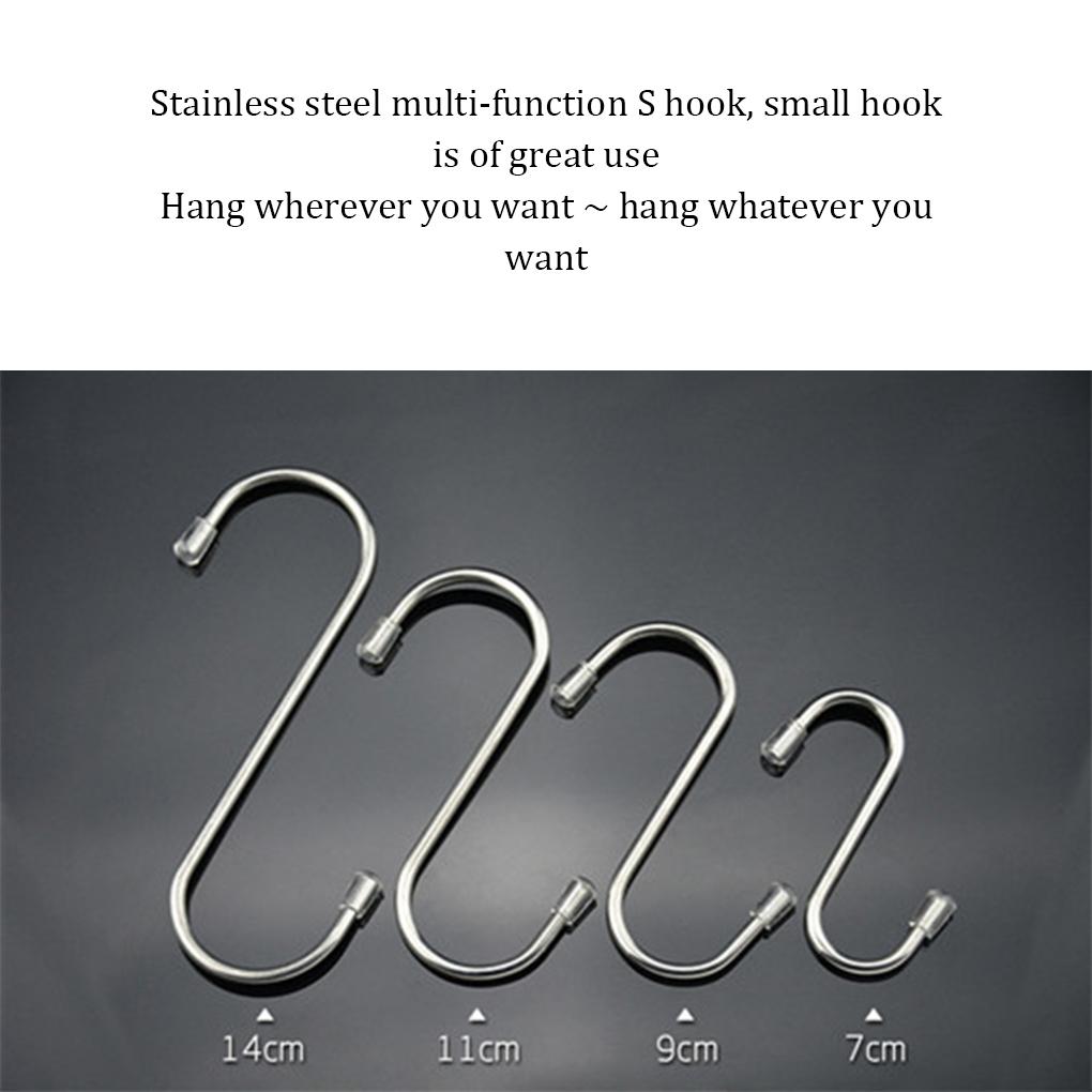 S Hanger Stainless Steel Coat Scarf Bag Keys Hook Kitchen Bathroom Storage Organizer Hanging Holder Organizing Reusable