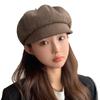 Hat Female Solid Color Versatile Octagonal Hat Japanese Soft Girl Show Face Small Pumpkin Hat