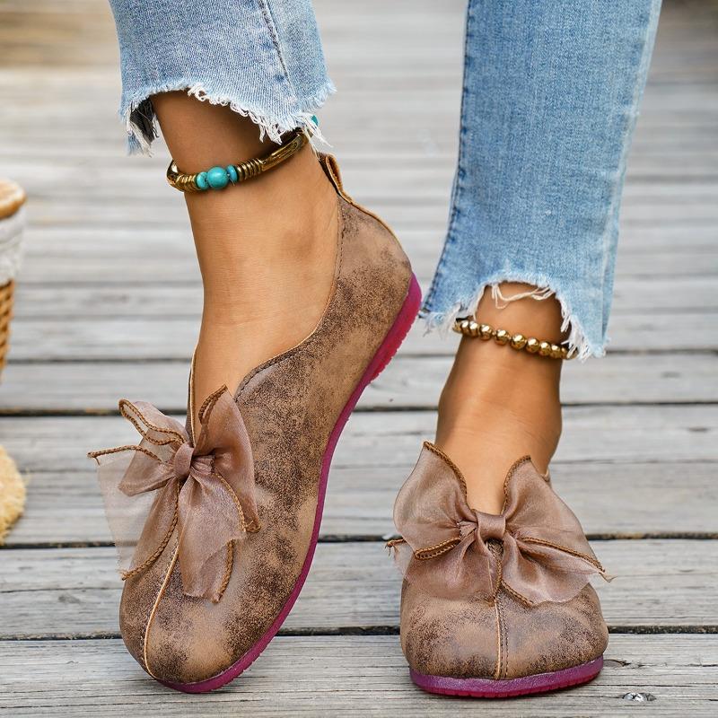 

Women s Wide Width Bow Detail Ballet Flats - Vintage Inspired Driving Loafers for Spring/Fall, Soft Sole Casual Shoes 43 темно-коричневого