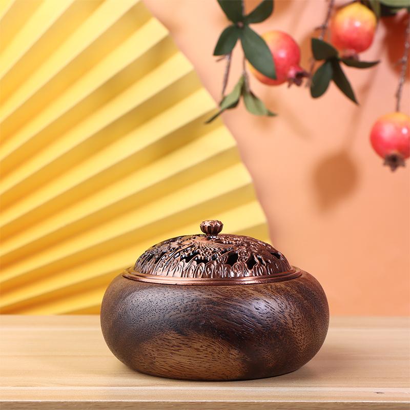 Solid Wood Pan Incense Burner, Indoor Aromatherapy Burner With Sandalwood Incense, Tea Ceremony ,Prayer Rooms, Yoga Decoration