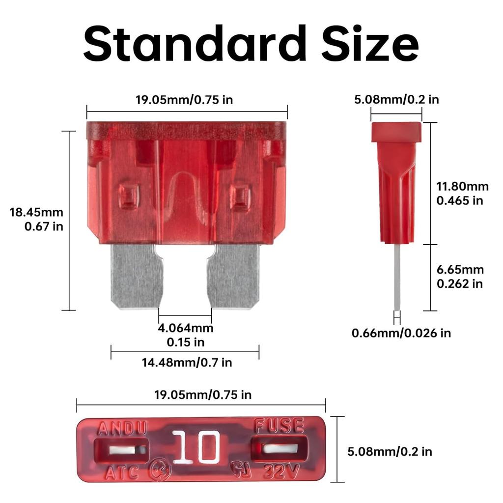 80 Pack Auto Fuses 3 AMP ATC/ATO Standard Regular Fuse Blade 3A Car Truck Boat Marine RV