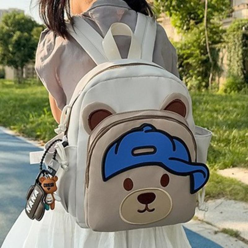 High-value cute cartoon bear backpack, kindergarten children's grade 3-5 students lightweight backpack