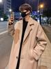 Men's British Style Mid-Length Wool Trench Coat - Autumn High-End Knee-Length Overcoat
