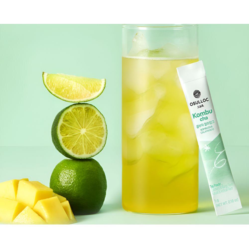 OSULLOC Jeju Kombucha 20 Sticks (Calamango 10ea + Lychee Peach 10ea) Zero Sugar & Low Calorie
