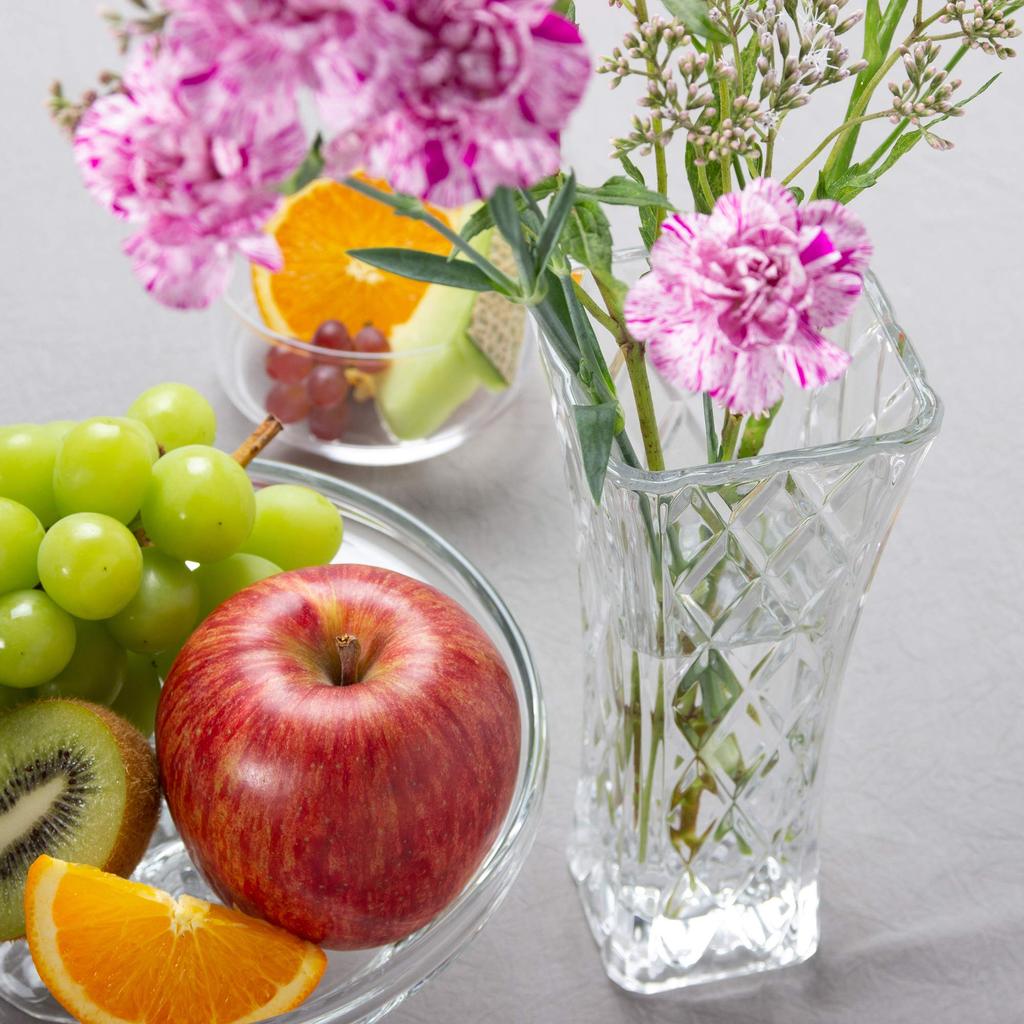 Toyo Sasaki Glass Flower x x Vase, Clear, 20.3 8.5 8.5 cm, Garnish, P-26497-JAN