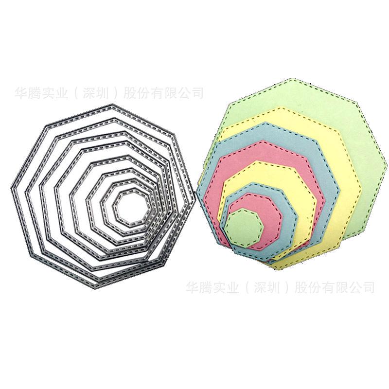 8pcs/set Polygon  Metal Cutting Dies Scrapbooking Album Paper Cards Decorative Crafts Embossing Die