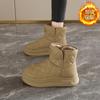 Snow boots for women  2026 winter new style with added fleece and thick high top cotton shoes for women