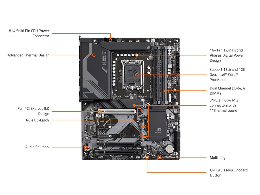GIGABYTE Z790 D DDR4 ATX Motherboard MB5932 with Z790 Chipset