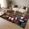 Music Guitar Theme Soft Crystal Velvet Rug Custom Name & Text Print Non Slip Floor Rug for Bedroom Living Room