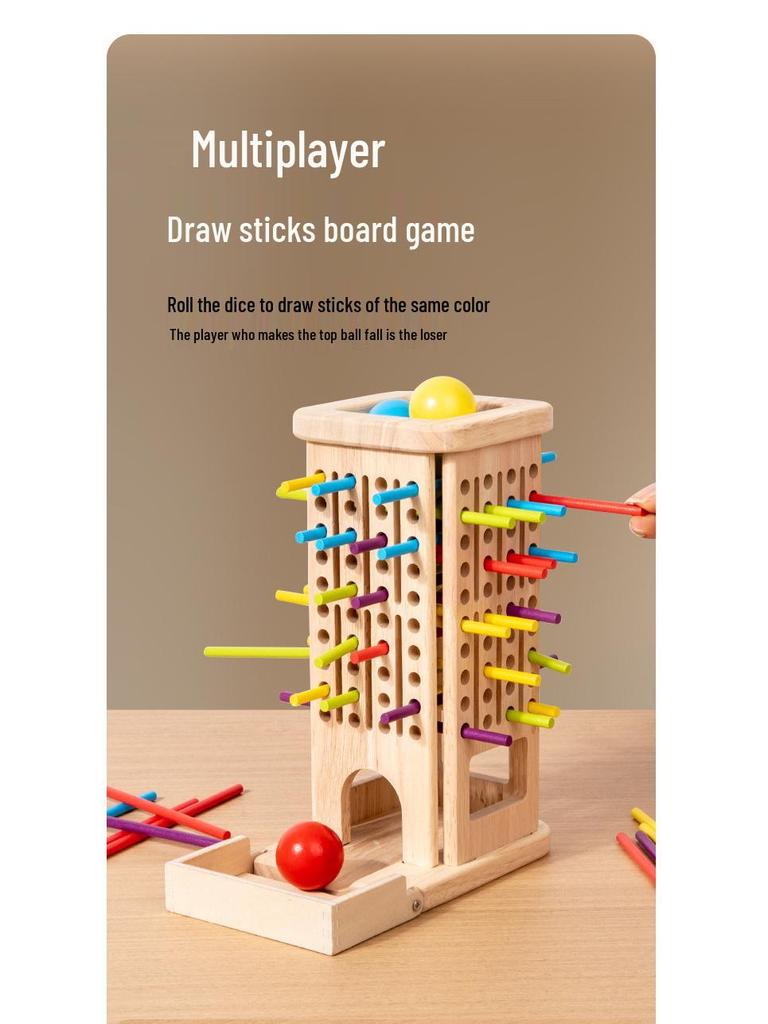 Wooden Pick-Up Sticks Educational Toy for Parent-Child Interaction and Early Education