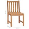 VidaXL Set of 4 Garden Chairs, Patio Seats, Balcony Chairs, Outdoor Gardening Patio Furniture, Teak Wood 3073085