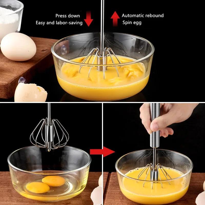 Semi Automatic Mixer Egg Beater Stainless Steel Manual Mixer Cream Mixer Kitchen Utensils Baking Cake Automatic Mixer Egg tools