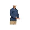 Adidas Solid Color Flap Pocket Single-Breasted Collared Long Sleeve Shirt Men Tops Blue HG3238