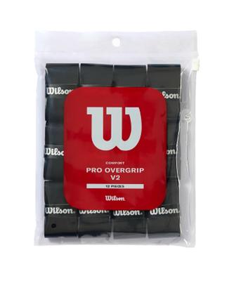 Wilson Tennis Badminton Grip Tape Pro Overgrip V2.0 12 Pieces Black WR8450102001 Wilson
