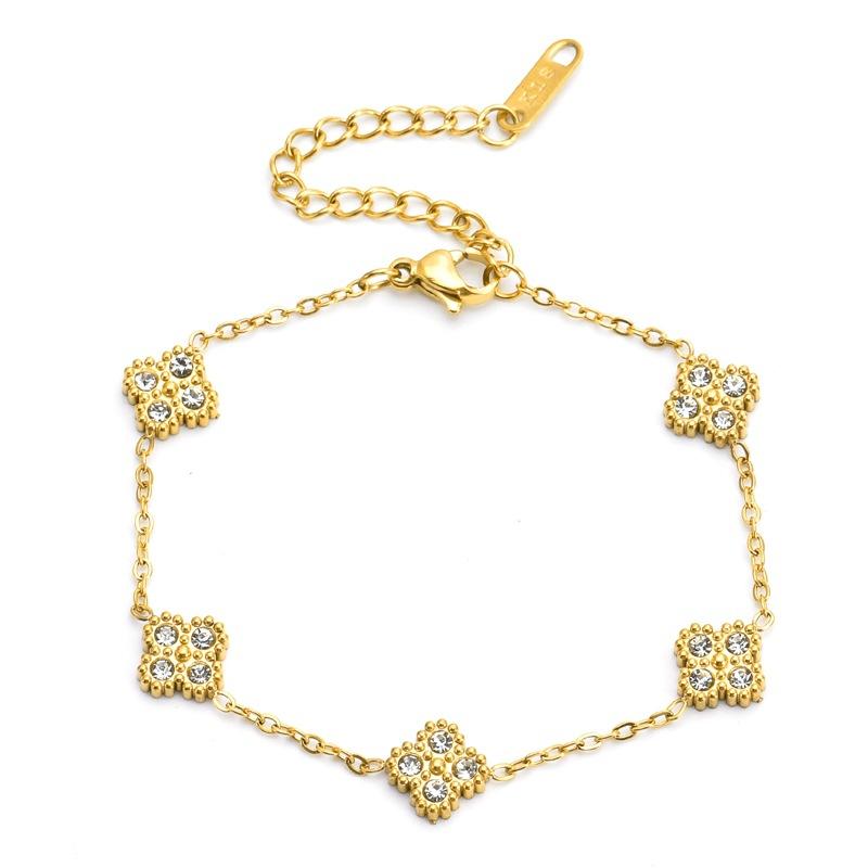 Vierblättriges Kleeblatt Armband Ring Shooting-Modelle Titanstahl Damenmodelle Mode Vierblättriges Kleeblatt Mode Damenarmband