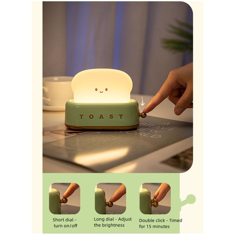 Cartoon Baby Nightlights Decoration Bedroom Night Lamp Rechargeable Led Lights for Room Cute Toaster Birthday Child Teacher Gift