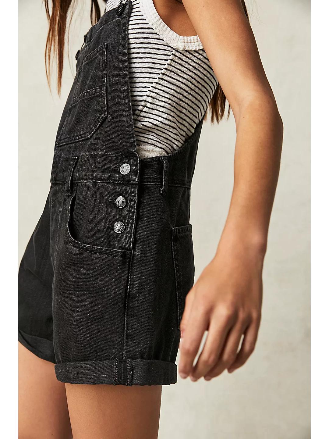 

Women s Loose Multi-Pocket Overalls Jeans - European & American Style Double Extra Large чёрный