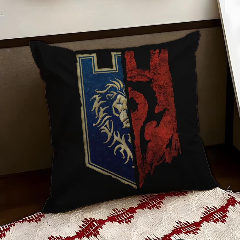 Warcrafts of World WWOW Game Cushion Cover Reversible Soft Durable Pillow Cover Home  Car MultiScene Use for Daily Comfort