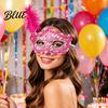 High End Ball Mask Halloween Princess Half Face Mask Venetian Masquerade Party Elegant with Lace Feather Rhinestones Adjustable Ribbon Women