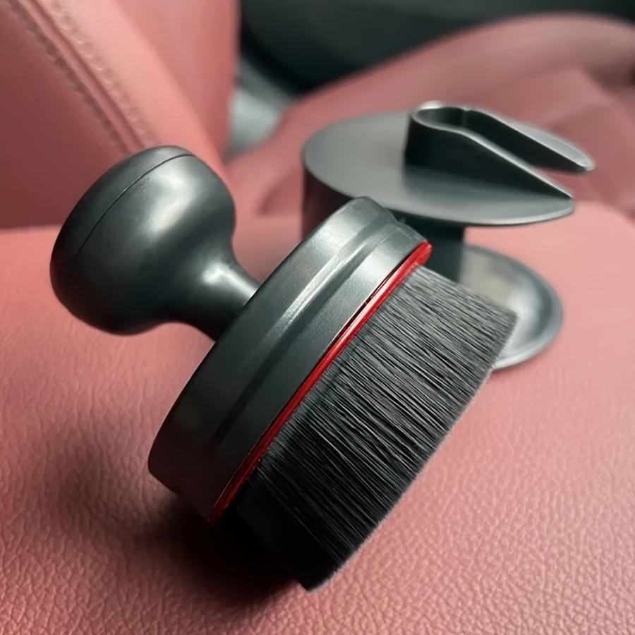 Pensulă aplicatoare premium vegană pentru lustruirea anvelopelor cu suport, perie de detailing auto - nailon durabil, perfectă pentru detailing și curățare auto, negru roșu