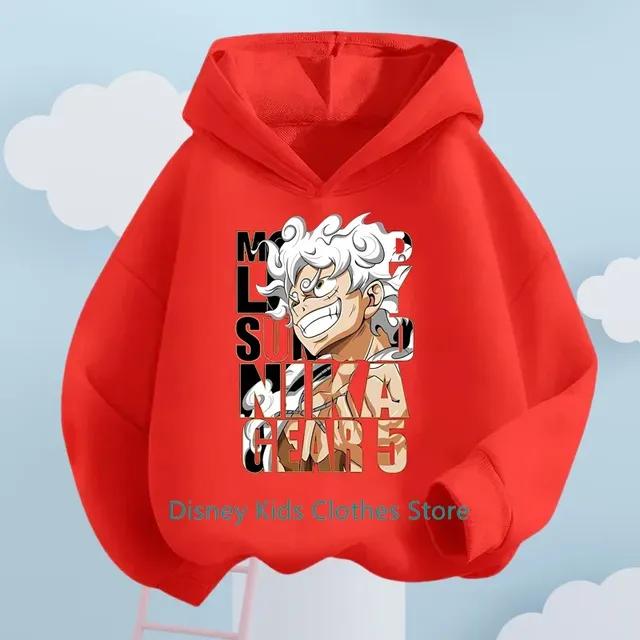 

Худі дитяче мультяшне One Piece Luffy, мультяшний принт, осінньо-зимовий світшот з довгим рукавом, для хлопчиків і дівчаток, каваї, повсякденний топ 150