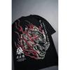 New DARCSPORT Wolf Head Bushido Short Sleeve Men's and Women's Oversized Yk2 American Sports and Leisure Loose Printed Cotton T-shirt