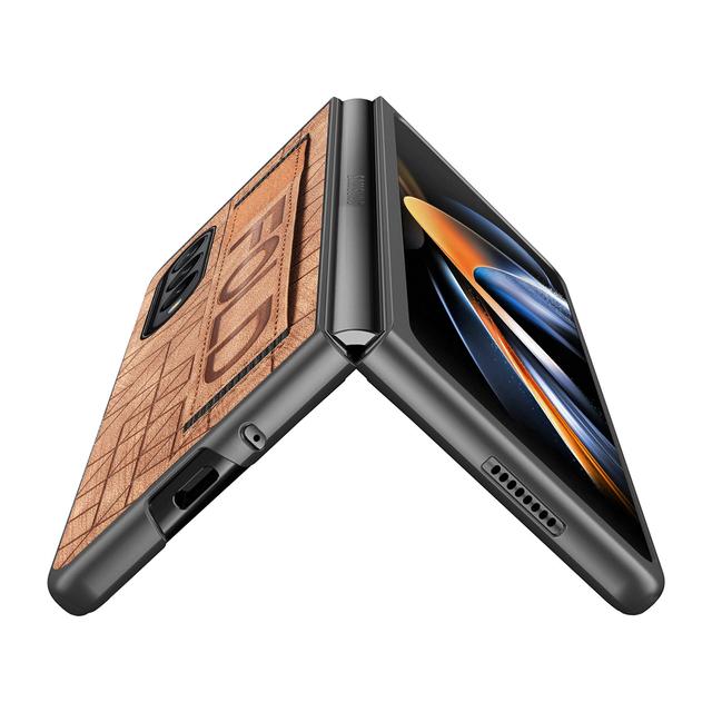 Slim Comfortable Leather Folding Case For Samsung Galaxy Z Fold4 5g Fold 4 Fold3 Fold 3 Wristband Cover For Samsung Z Fold4