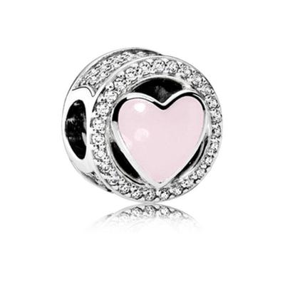 New Red Heart Solitaire Clip Panda Tape Charm Bead Gift Fit Original Fashion Bracelet Diy Jewelry For Women