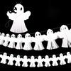 High-quality Halloween Banner 5 Pcs 10FT Banner, Spooky Spider Bat Skull Ghost Decorative Holiday Cloth Pumpkin Hanging Bunting Garland for