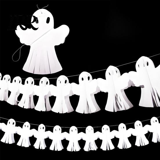 High-quality Halloween Banner 5 Pcs 10FT Banner, Spooky Spider Bat Skull Ghost Decorative Holiday Cloth Pumpkin Hanging Bunting Garland for