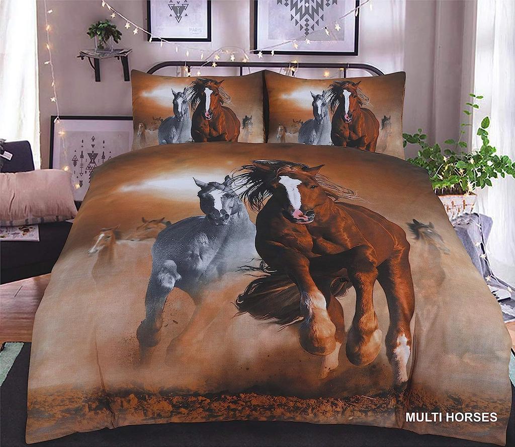 Running Unicorn Horse Bedding Set 3D Print Polyester Duvet Cover Single Twin Queen King Size for Home Decoration Birthday Gift