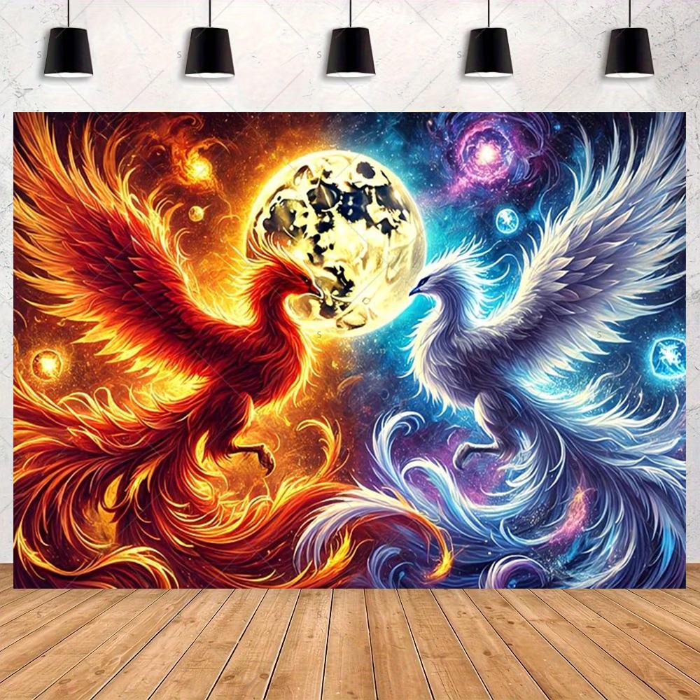 Ice and Fire Fusion Theme Backdrop Shocking Water Fire Elements Party Decoration Background Photography Studio Supplies Banner
