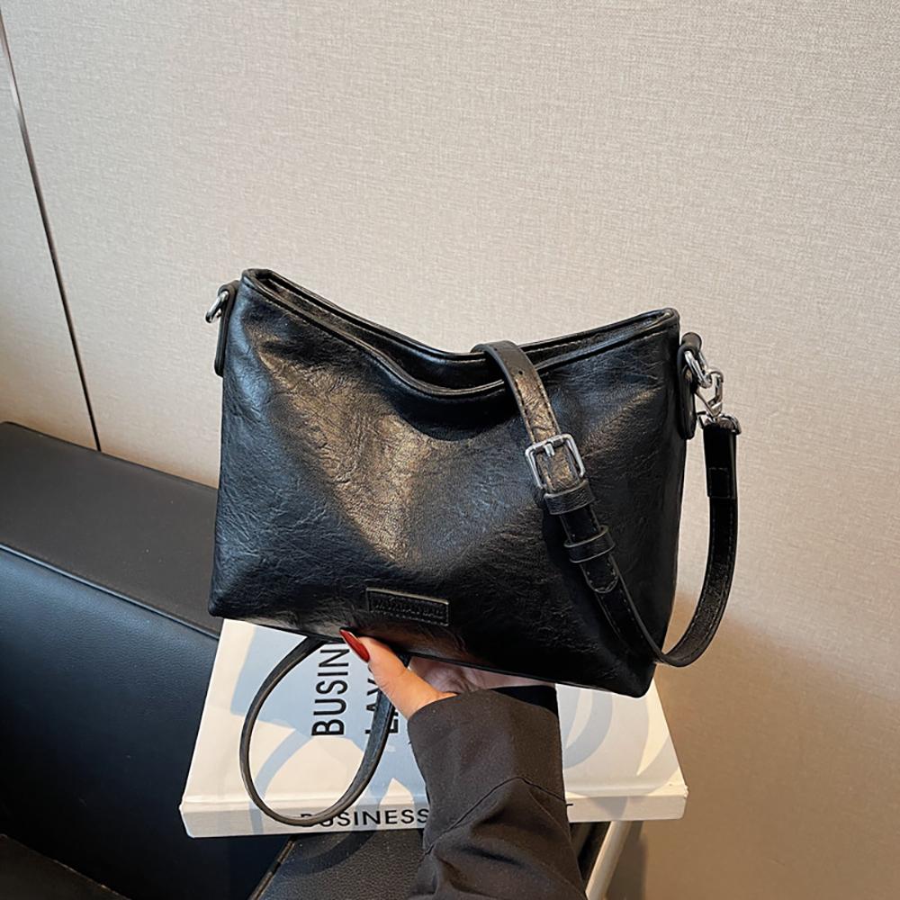 Simple Solid Color Crossbody Bags Women High Quality Commuting Daily Pack Korean Style Bucket Single Shoulder Bag Lady Handbags