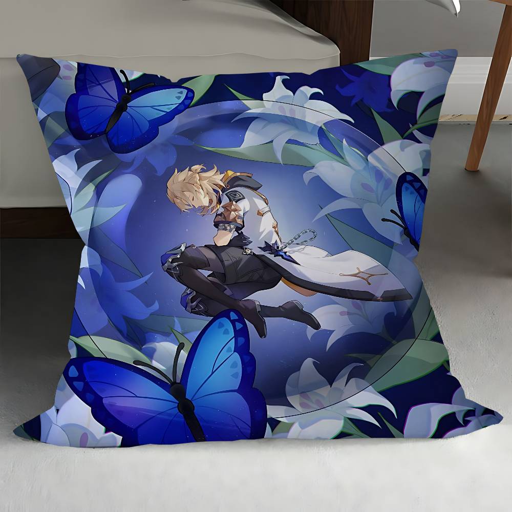 Genshin Albedo Pillow Cushion Cover Pillowcase Living Room Sofa Home Decor Customized