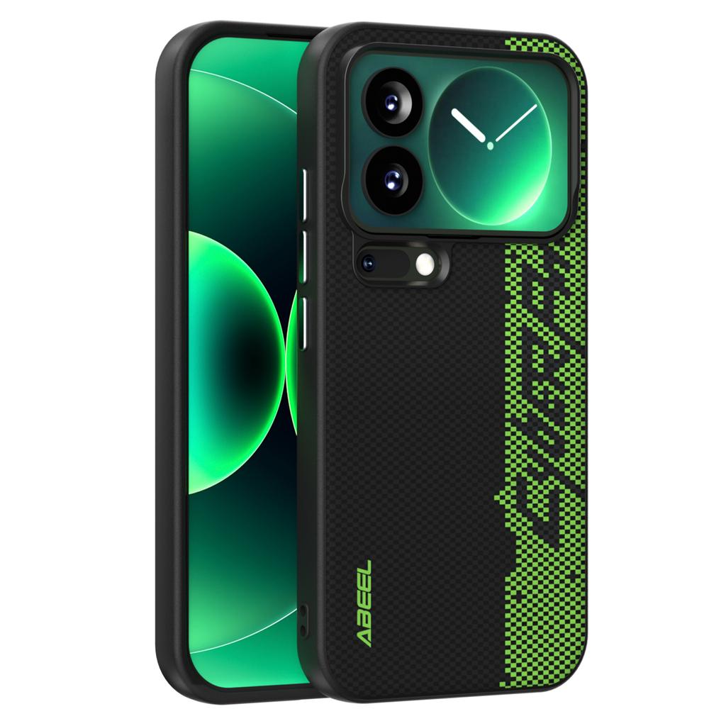 ABEEL For Xiaomi 17 Pro Magnetic Case Micro-Embossing 6D Printed PC TPU Aluminum Alloy Leather Phone Cover