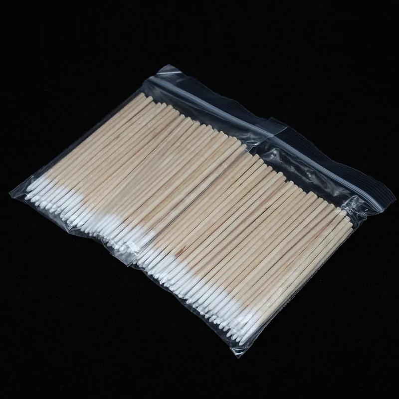 300Pcs Nails Wood Cotton Swab Clean Sticks Nail Polish Remover Art Tools Wooden Cotton Head Manicure Corrector Nail Polish Tool