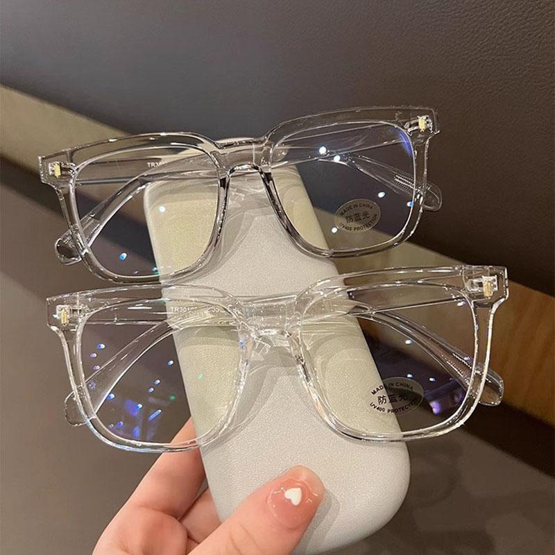 Übergroßer transparenter Brillenrahmen Unisex Blaulichtfilternde Computerbrille Schwarz Klare Gläser Brille Damen Herren
