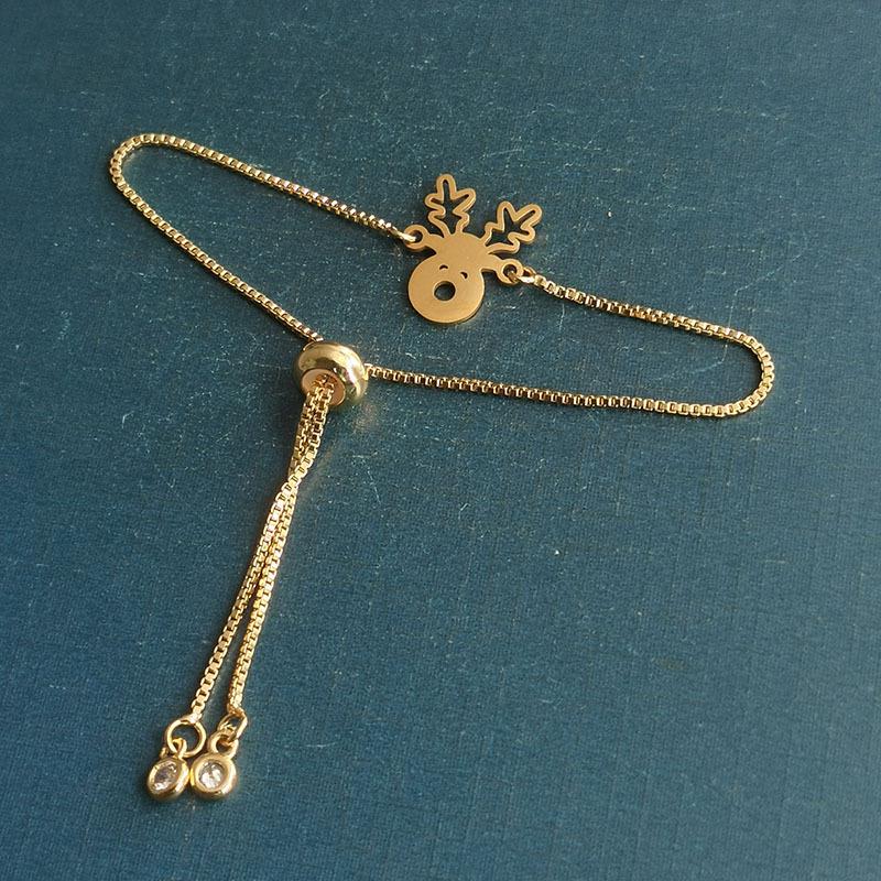 European & American Cross-Border Christmas Reindeer Bracelet Pendant: Cute, Simple, Sweet DIY Fashion Jewelry Accessory
