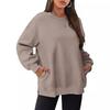 Women's Oversized Plus Velvet Round Neck Pullover Sweatshirt