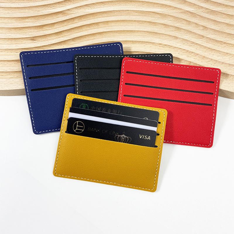 Frame 4 card position card bag Thin female pu leather card bag card cover can be determined Enterprise LOGO
