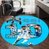 1pc Football Star (2) Print Round Carpet Chair Round Carpet Suitable for Bedroom Living Room Home Decorative Carpet