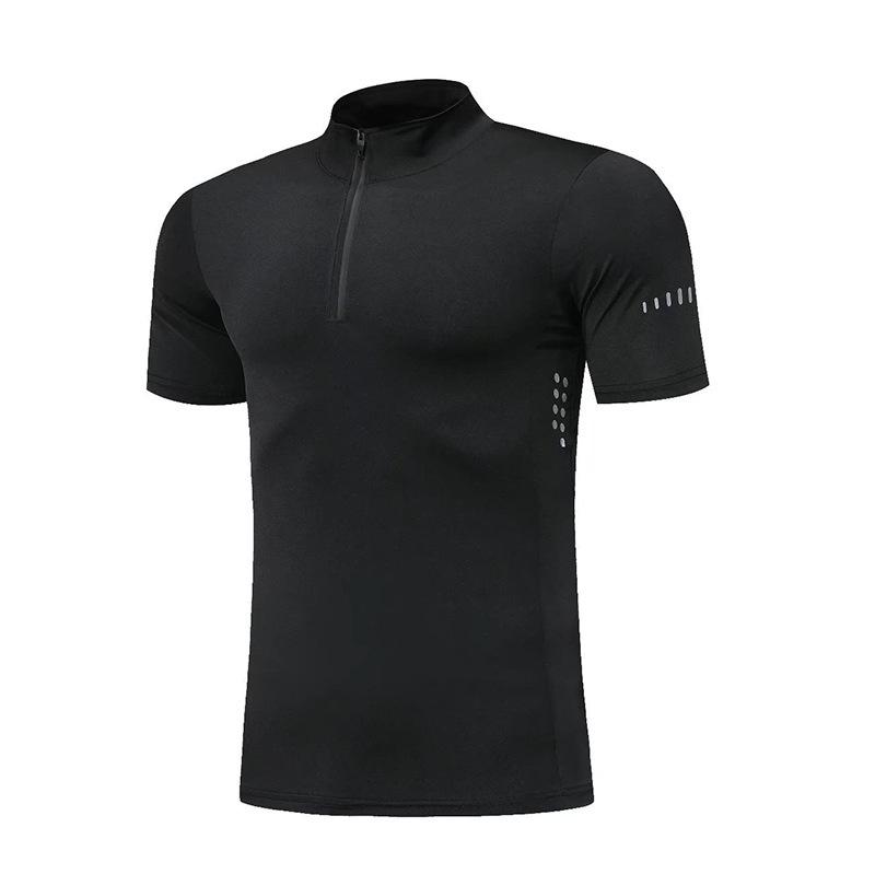 Men's Quick-Dry Half-Zip Fitness T-shirt - Summer Short Sleeve Running Top