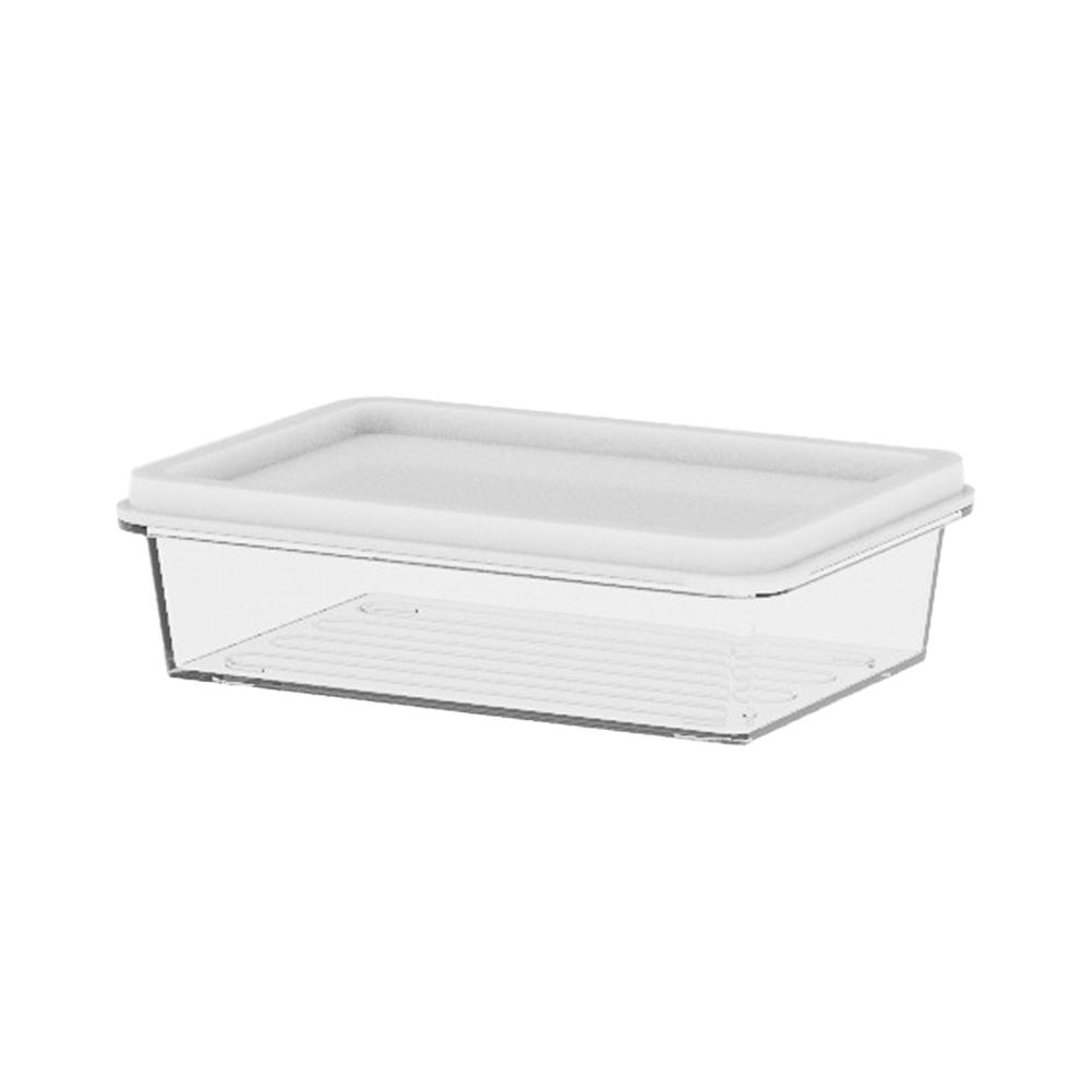 Plastic and Stainless Steel Refrigerator Crisper Food Storage Box with Plastic Lid Prepare Seafood Fruit Vegetable Picnic Box
