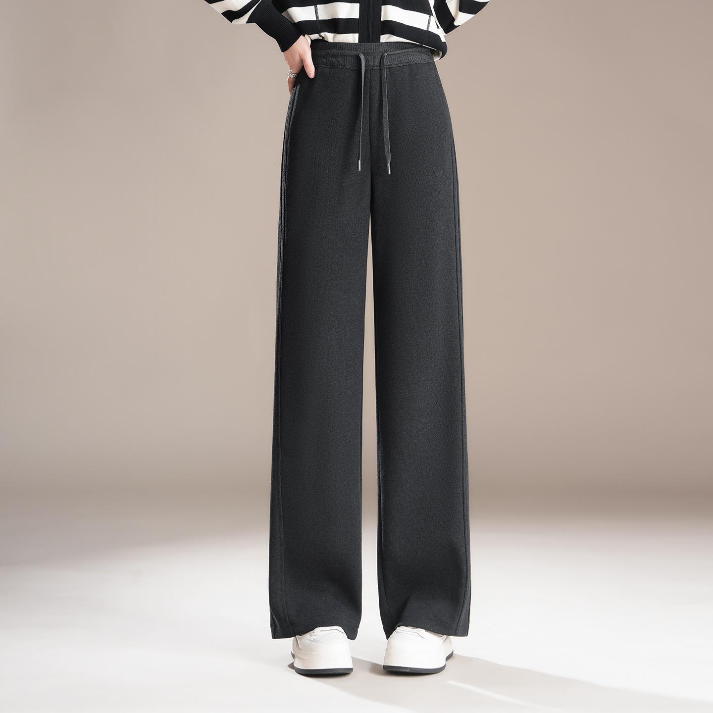 

Women s Drawstring High-Waisted Wide-Leg Pants - Spring/Autumn 2026 Collection - Slimming, Loose, Versatile, Drapey, Casual Straight-Leg Design XL (115-125 lbs)