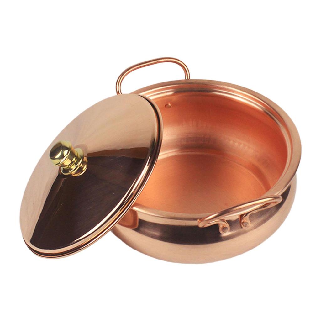 Pentola in rame, pentola da cucina, padella per stufato, realizzata a mano, elegante per piano cottura, induzione